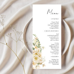 Menu Mariage minimaliste Ivory Bliss