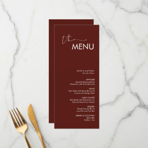 Menu Mariage minimaliste moderne