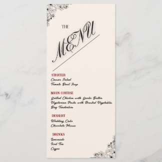 Menu Mariage minimaliste moderne