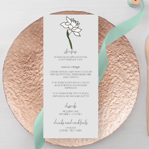 Menu Mariage minimaliste Narcissus