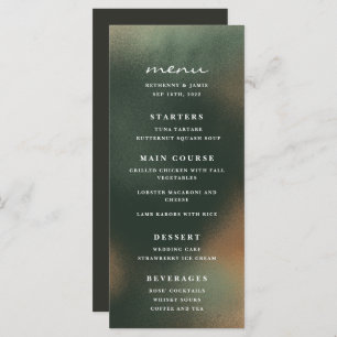 Menu Mariage minimaliste Ombre Boho Vert