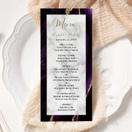 Menu Mariage Moderne avec Marbre Violet et Or