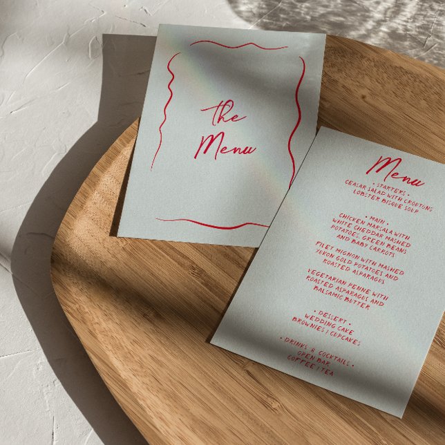 Menu Mariage moderne couleur Whimsical manuscrit (Créateur téléchargé)