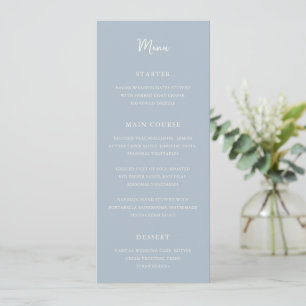 Menu Mariage Moderne Élégant Bleu Poudré