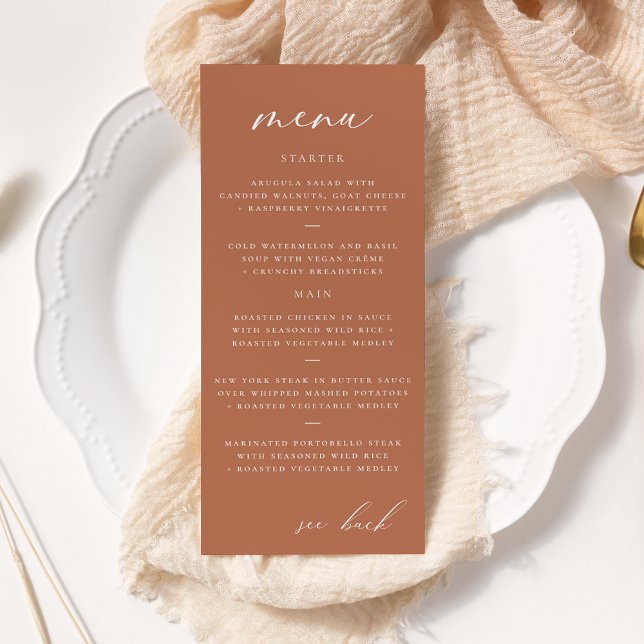 Menu Mariage moderne élégant Script Clay (Créateur téléchargé)