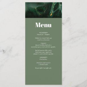 Menu Mariage moderne en marbre vert