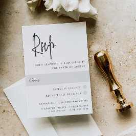 Menu Mariage moderne noir et blanc Script