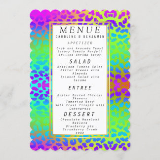 Menu Mariage moderne rose + Palmier vert
