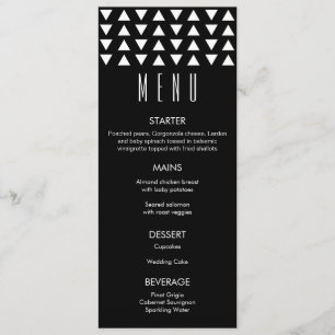 Menu Mariage moderne Triangles