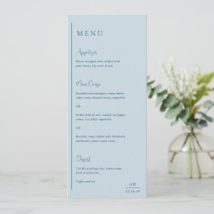 Menu Mariage moderne Turquoise géométrique minimal