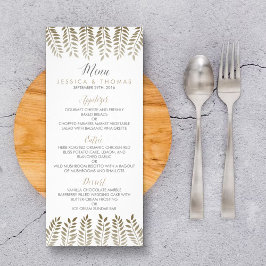 Menu Mariage Monochrome Fern Woodland