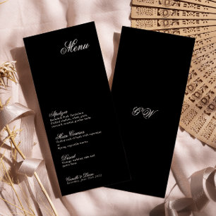 Menu Mariage Monogramme minimaliste moderne
