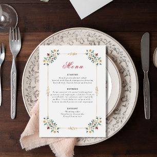 Menu Mariage Motif classique complexe de géométrie vint