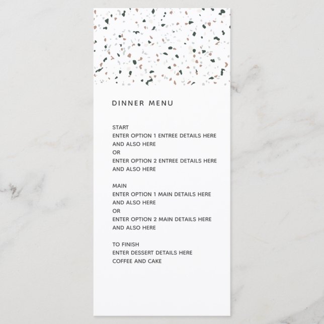 Menu Mariage Motif Terrazzo moderne (Devant)