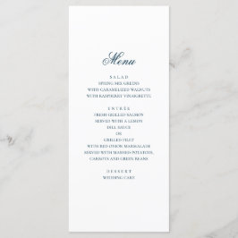 Menu Mariage nautique bleu. Aquarelle marine moderne