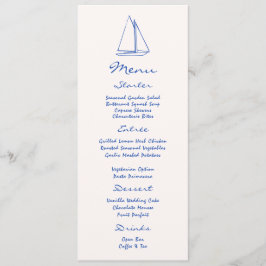 Menu Mariage Nautique Dessiné À La Main