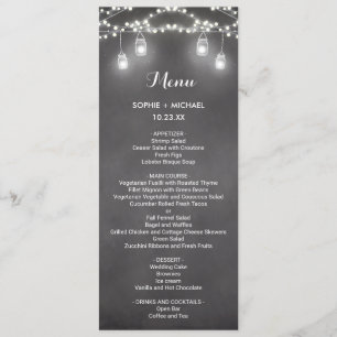 Menu mariage Noir Blanc Lumières