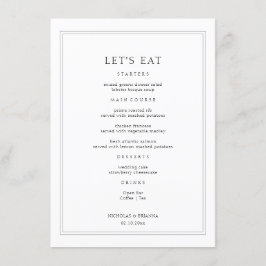 Menu Mariage noir et blanc