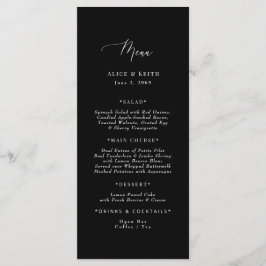 Menu Mariage noir et blanc