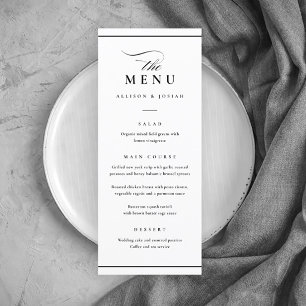 Menu Mariage noir et blanc classique
