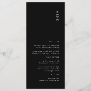 Menu Mariage noir et blanc simple