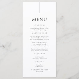 Menu Mariage noir et blanc simple