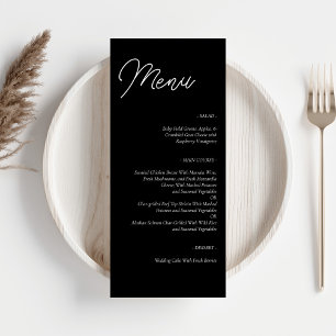 Menu Mariage noir minimaliste