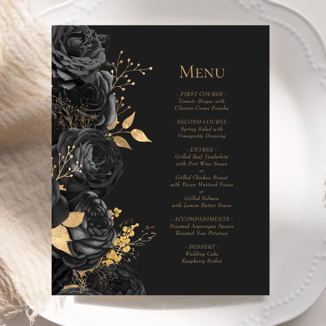 Menu Mariage noir or foncé Budget (Créateur téléchargé)