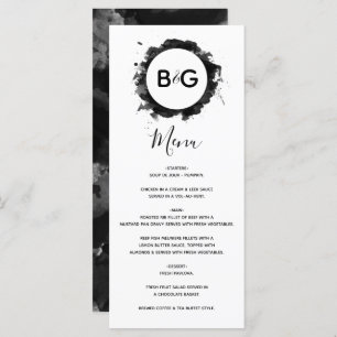 Menu Mariage noir simple