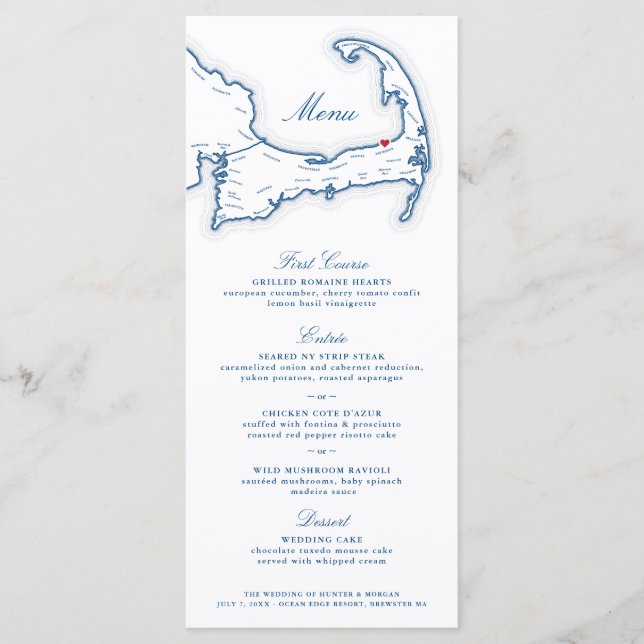 Menu Mariage Ocean Edge Resort Brewster (Devant)