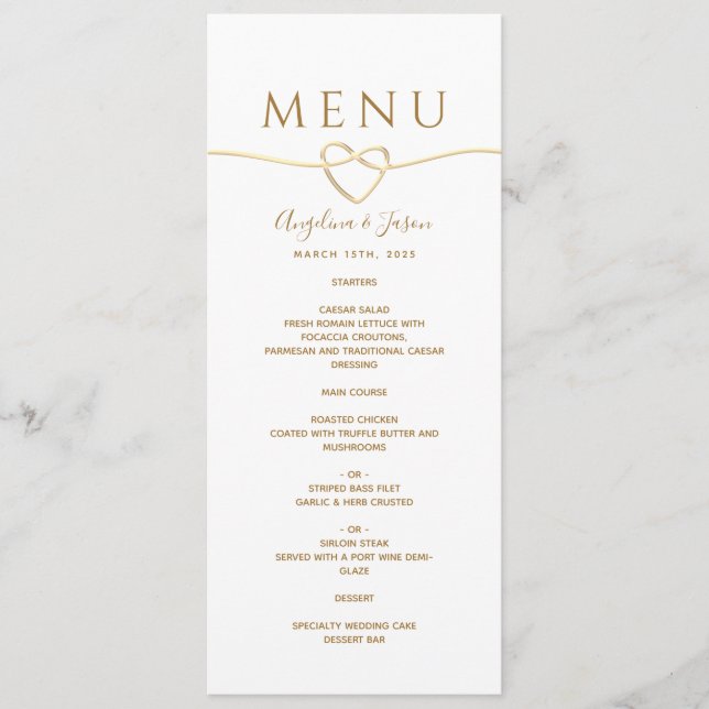 Menu Mariage or simple (Devant)