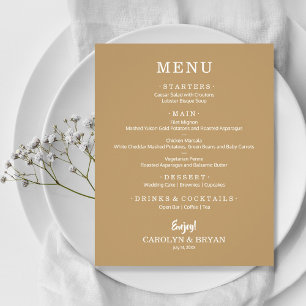 Menu Mariage or simple et élégant du budget