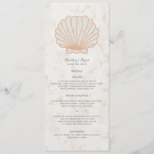 Menu Mariage Orange Rustique Seashell