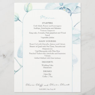Menu Mariage Orchidée bleue douce
