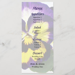 Menu Mariage Panneaux jaune et blanc