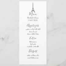 Menu Mariage parisien