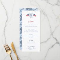 Mariage Patriotique Rouge Blanc Et Bleu Monogramme