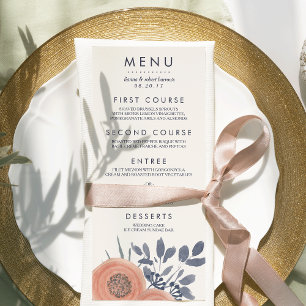 Menu Mariage Peach Poppies