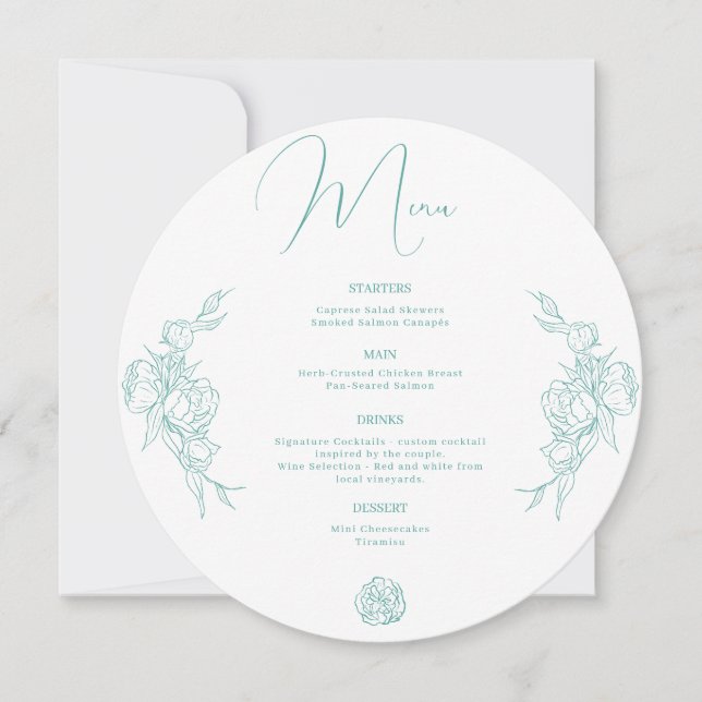 Menu Mariage Peony Elegance (Devant)