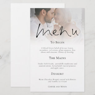 Menu Mariage photo Budget Modern Script