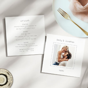 Menu Mariage photo Carré contemporain