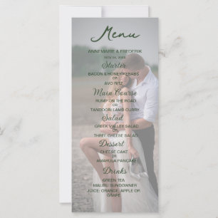 Menu Mariage photo élégant