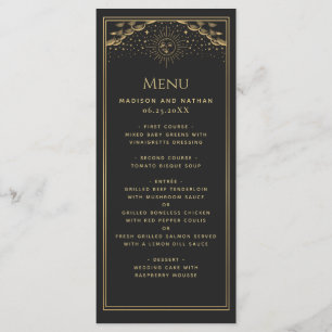 Menu Mariage plat Gold Sun et Moon Tarot