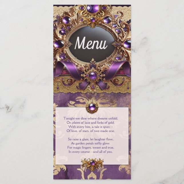 Menu Mariage Purple & Gold (Devant)