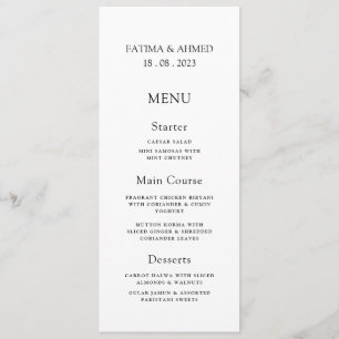 Menu Mariage religieux musulman minimal