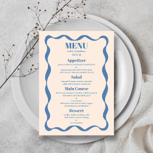 Menu Mariage rétro Coquette Bow