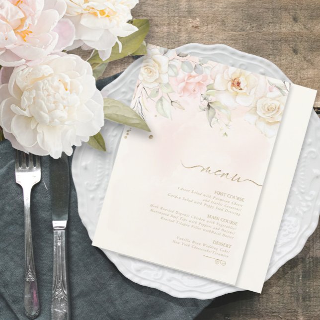 Menu Mariage Romance Floral Blush ID870 (Créateur téléchargé)