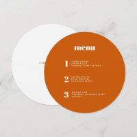 Mariage rond minimal brûlé orange moderne