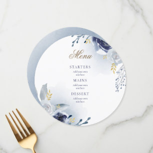 Menu mariage rose bleu