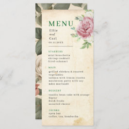 Menu Mariage Rose défraîchi